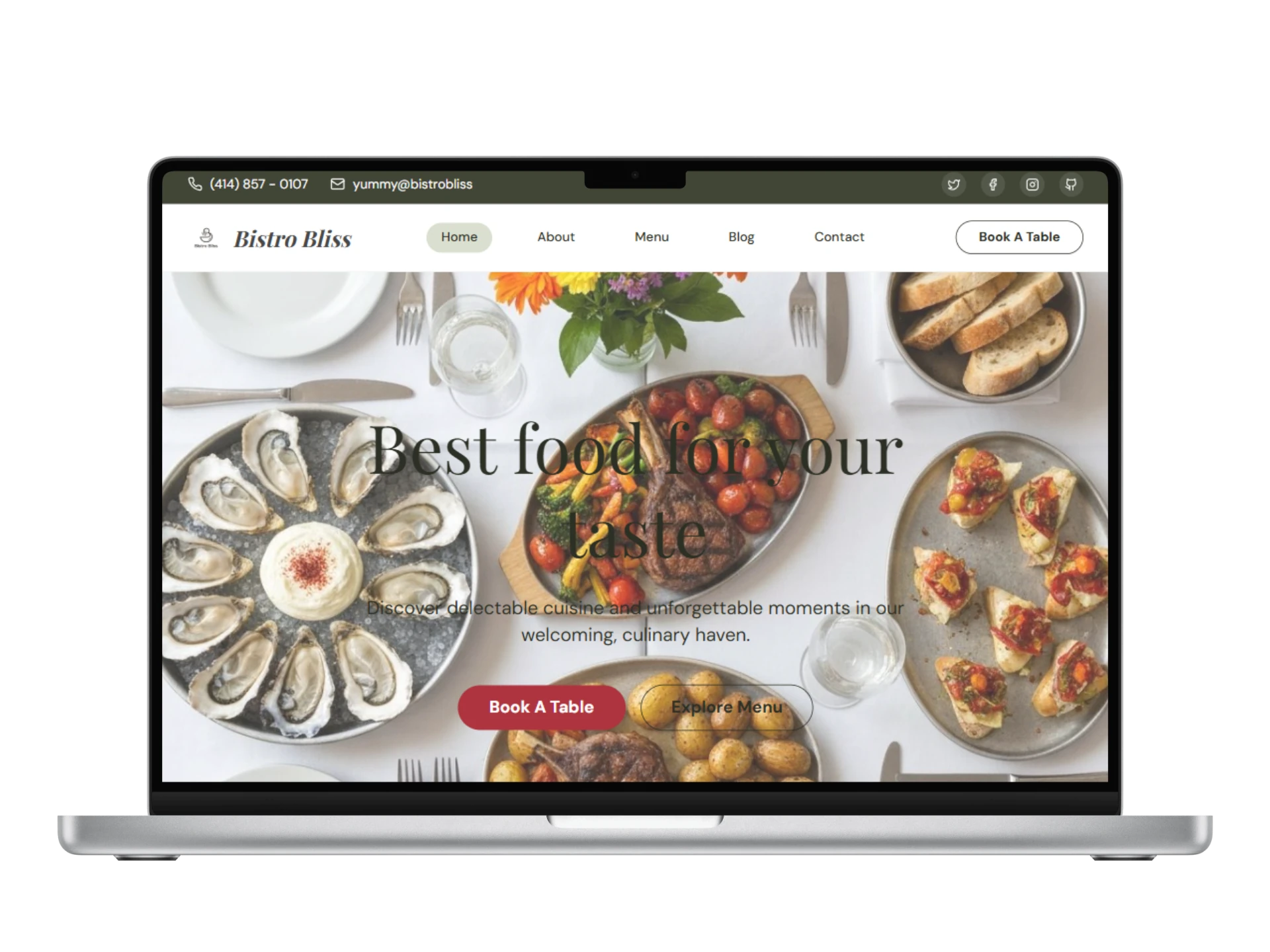 Bistro Bliss Dashboard